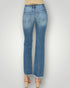 Blue jeans on a white background