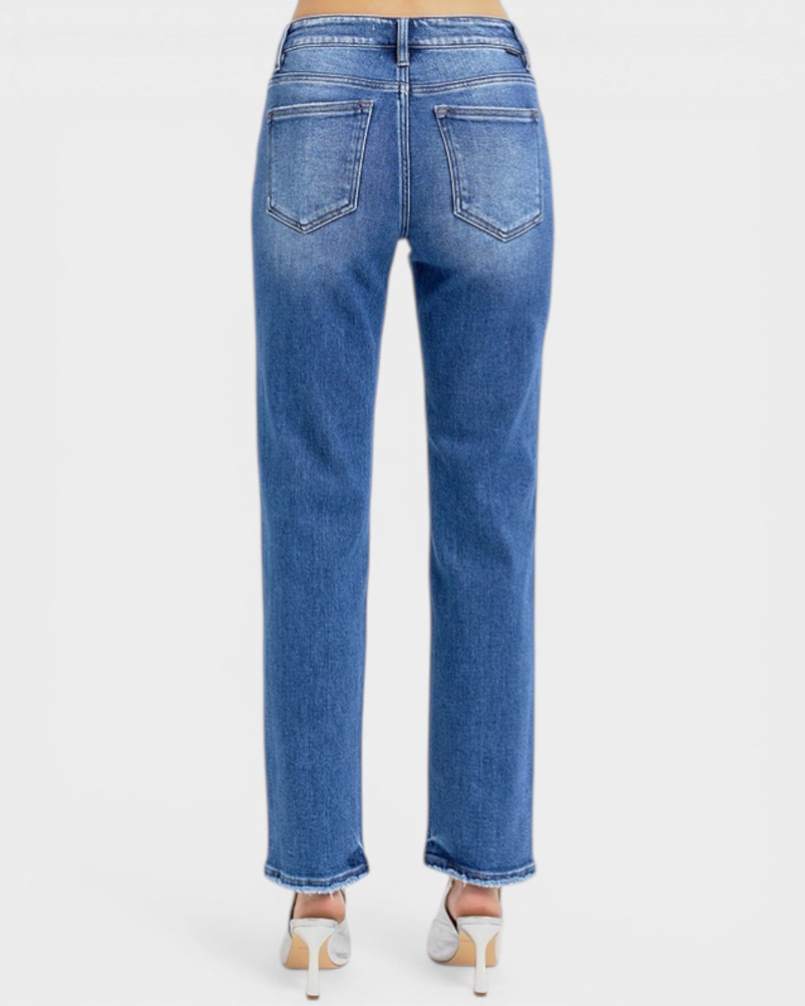 Blue jeans on a white background