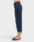 Dark Wash Cuffed Wide Leg Jeans