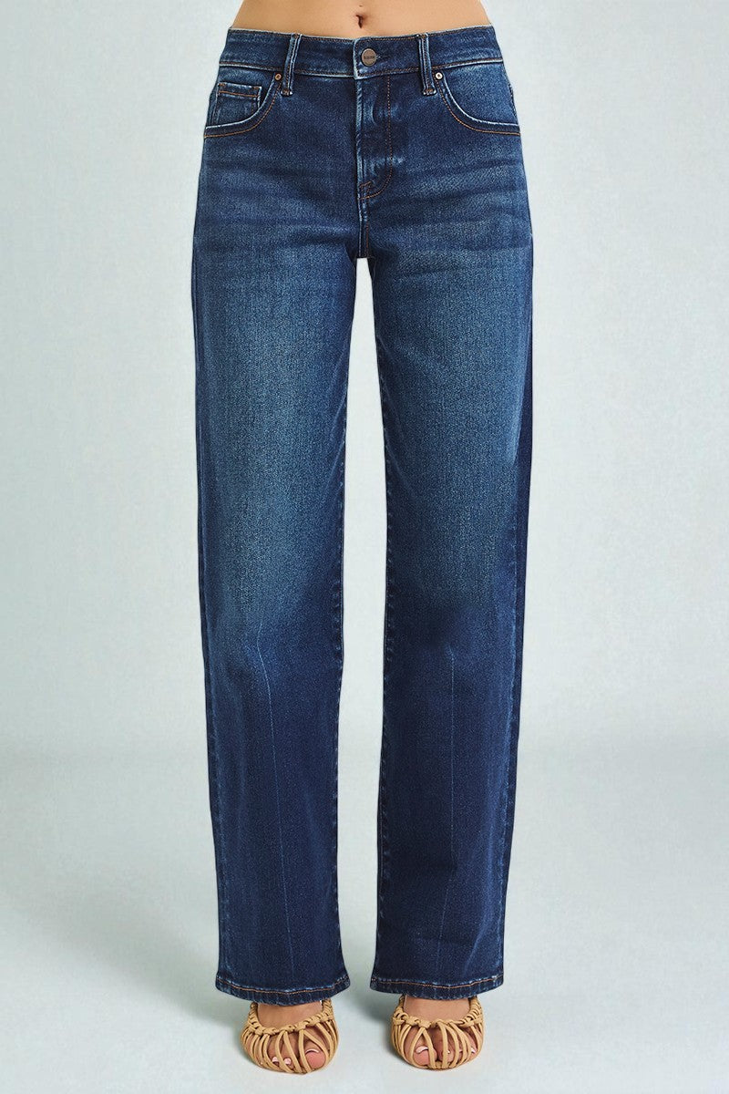 Blue jeans on a plain background