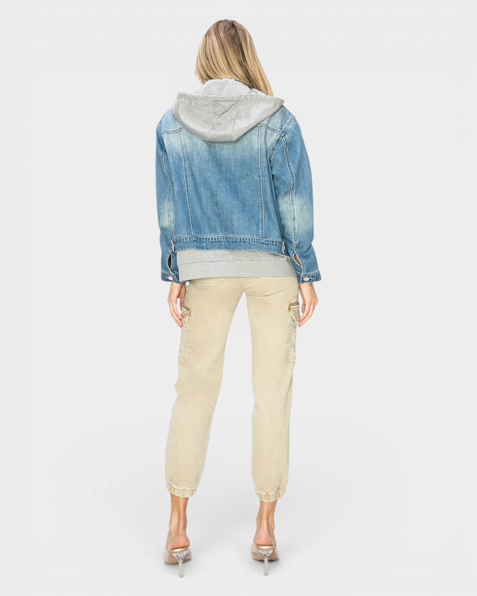 Medium Wash Hooded Denim Jacket