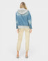 Medium Wash Hooded Denim Jacket