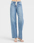 Light blue jeans on a white background