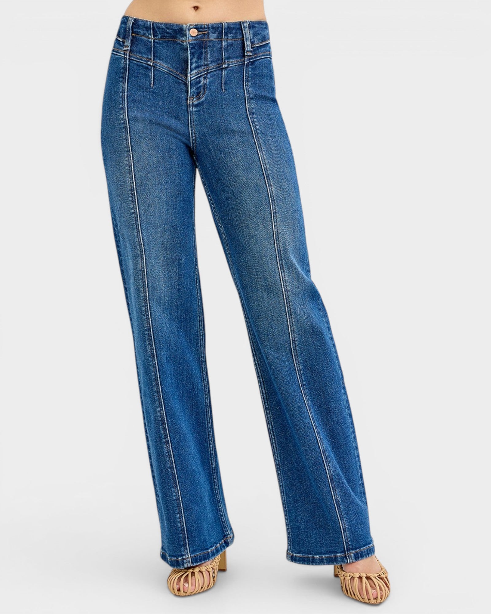 Blue jeans on a white background