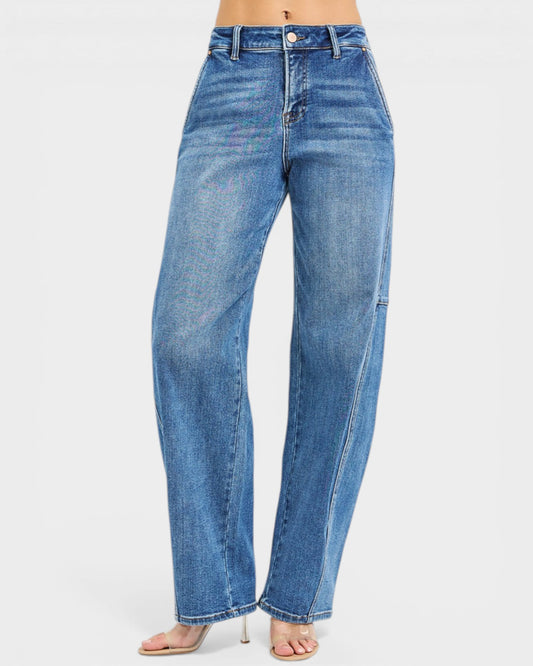 Blue jeans on a white background