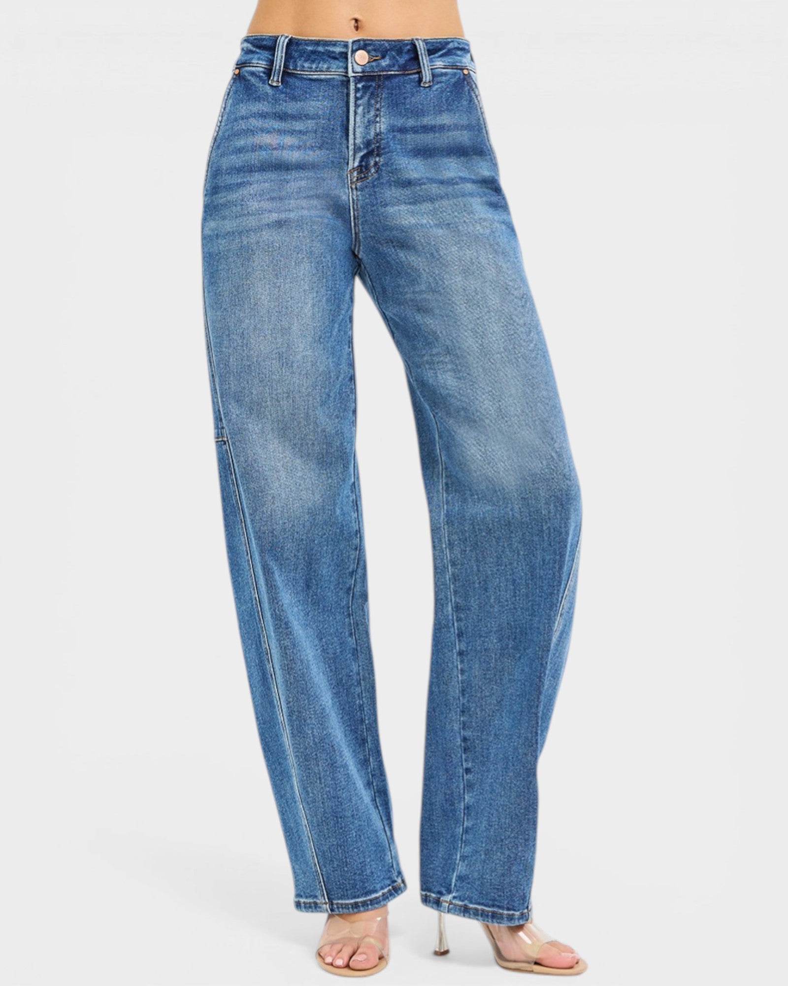 Blue jeans on a white background