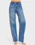 Blue jeans on a white background