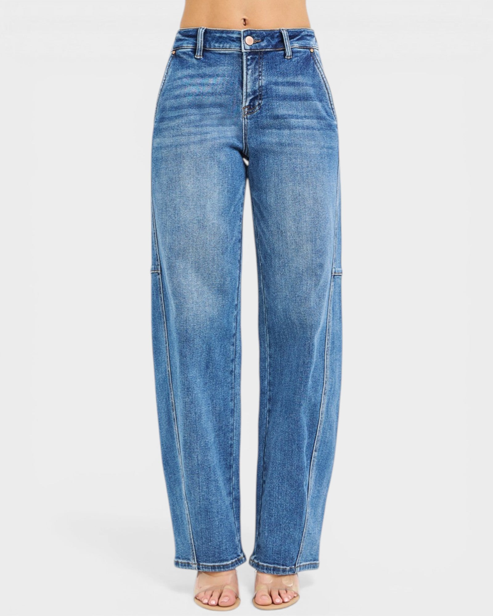 Blue jeans on a white background