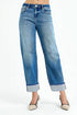 Blue jeans with a white background