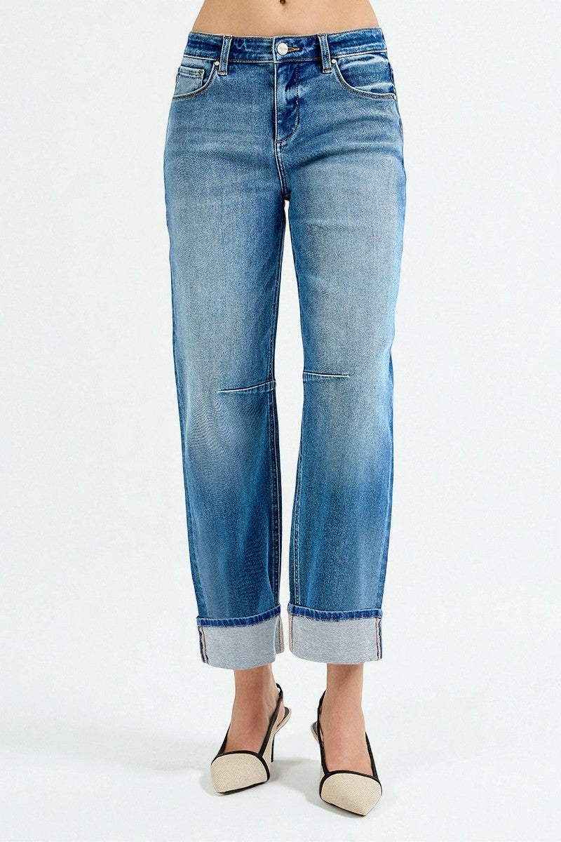 Blue jeans with a white background