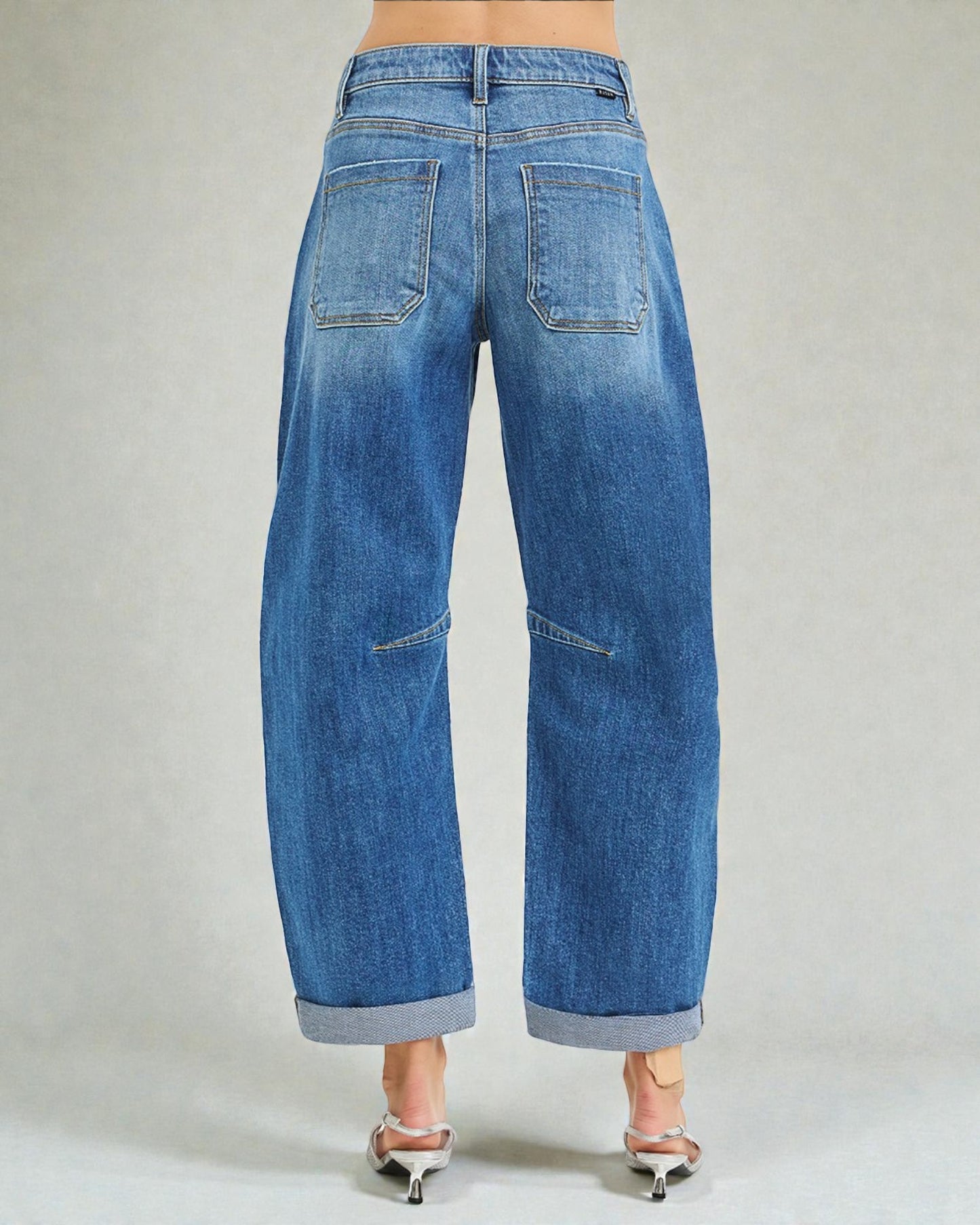Medium Wash Barrel Leg Jeans