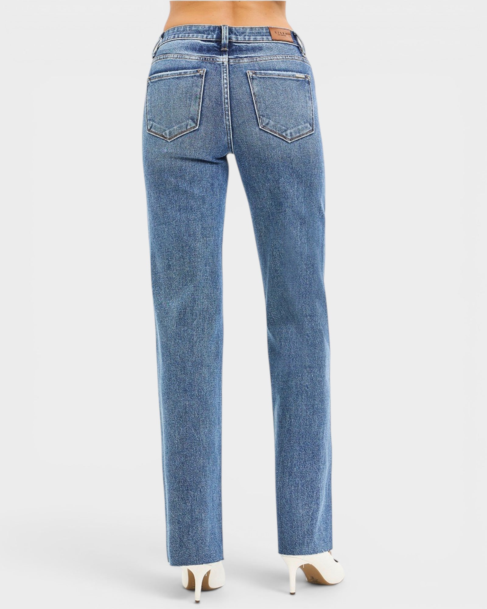 Blue jeans on a white background