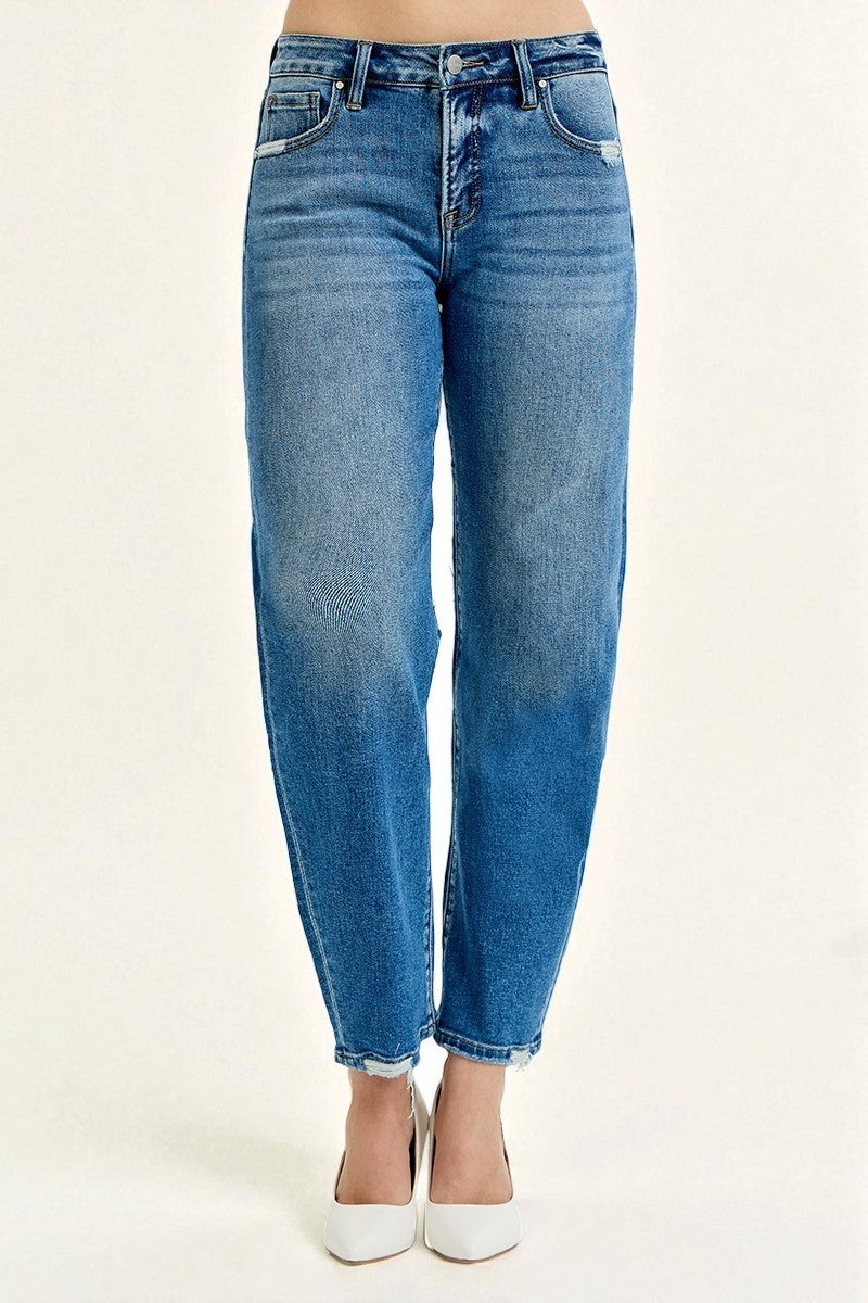 Blue jeans on a white background