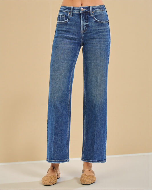Medium Wash Straight Leg Jeans