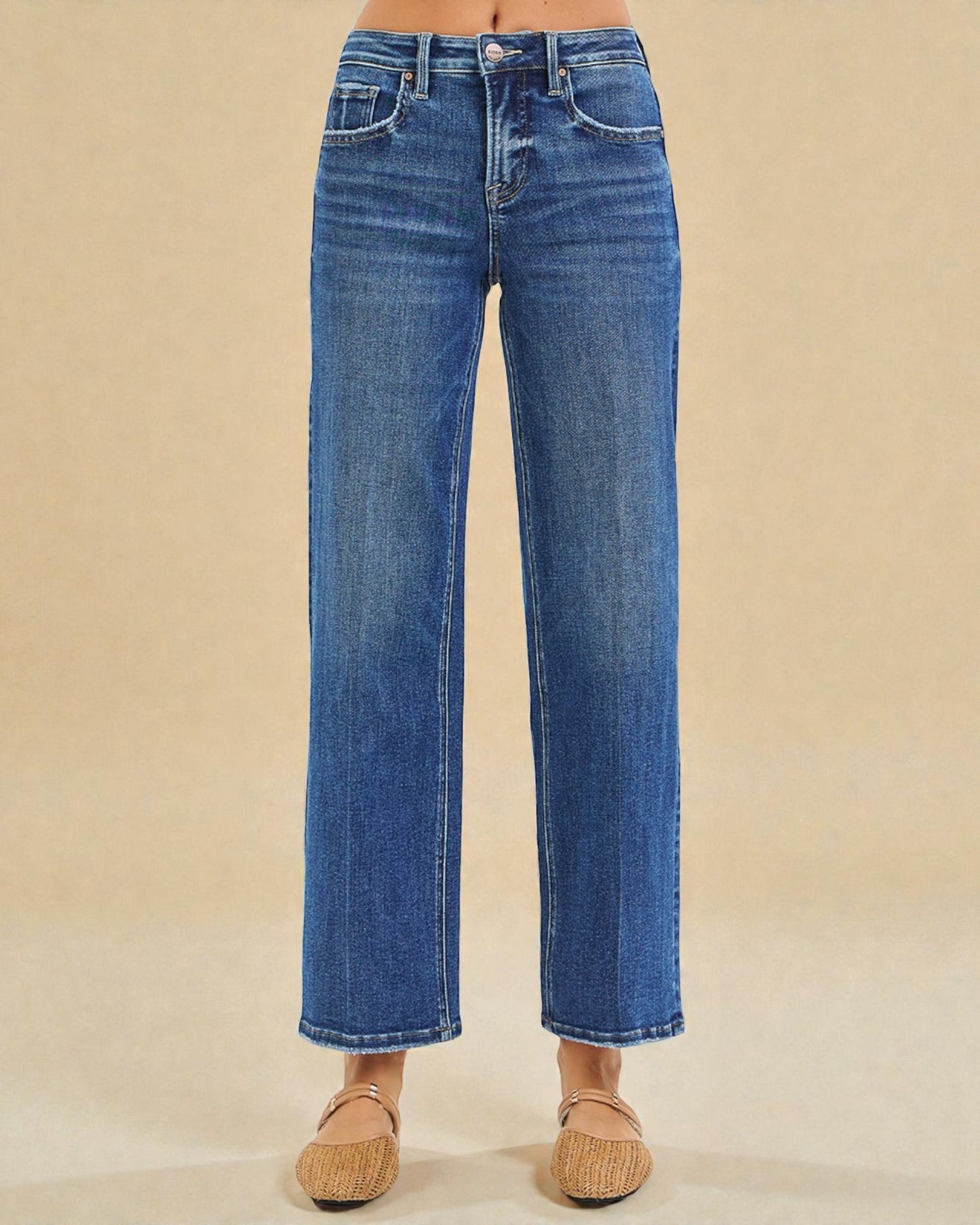 Medium Wash Straight Leg Jeans