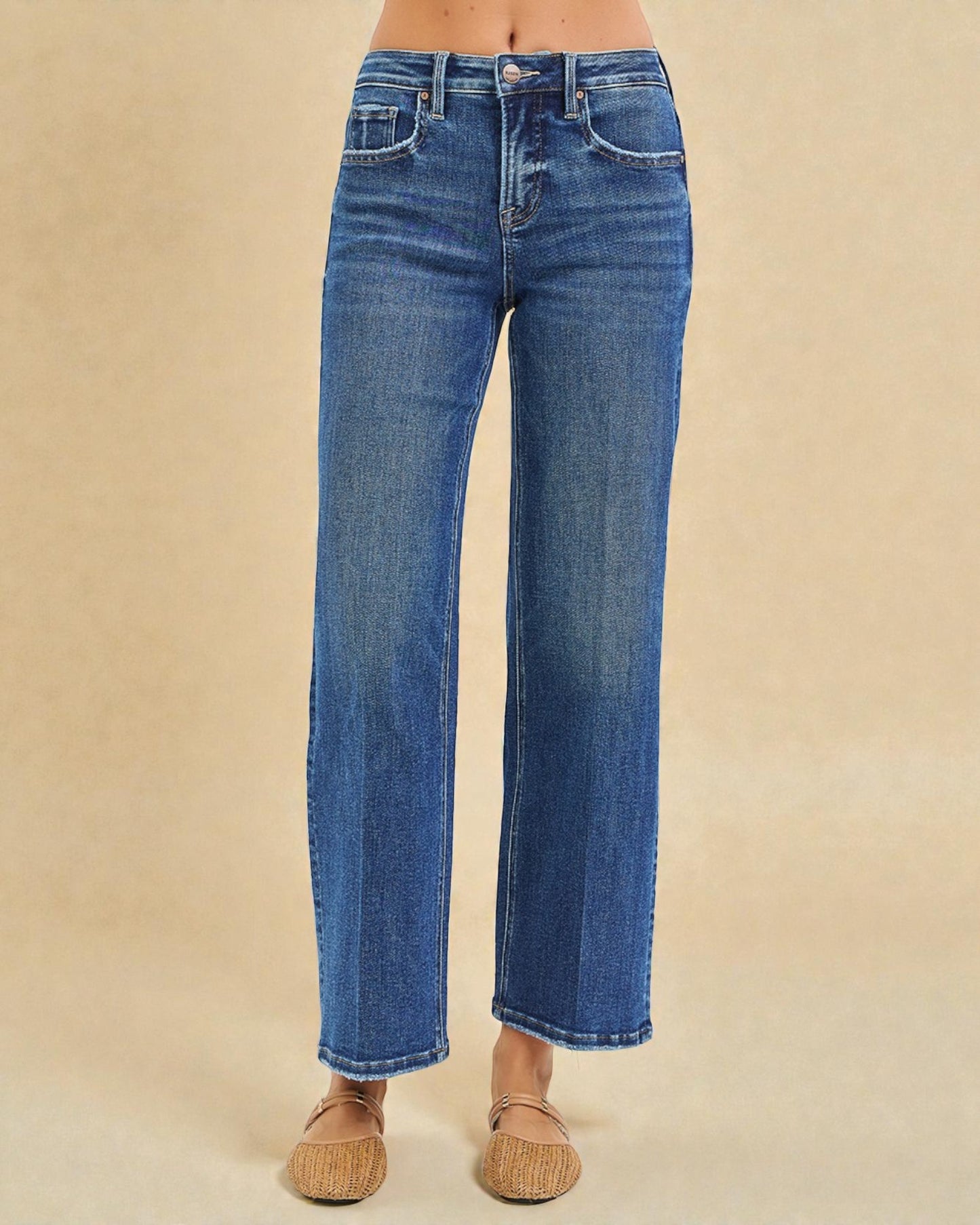 Medium Wash Straight Leg Jeans