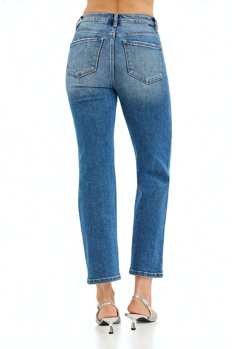 Medium Wash Straight Leg Jeans