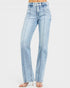 Light blue jeans on a white background
