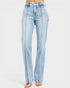 Light blue jeans on a white background