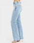 Light blue jeans on a white background