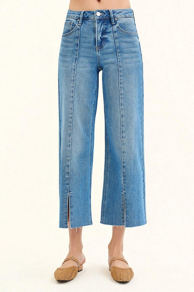 Blue jeans with a white background