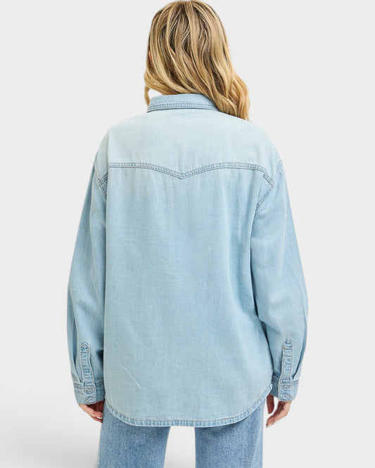 Light Wash Denim Button Down Shirt