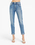 Medium Wash High Rise Cuffed Jeans