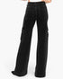 Black wide-leg cargo pants shown from the back on a model, featuring a high waist, back pockets, and side cargo pockets, set against a plain white background.