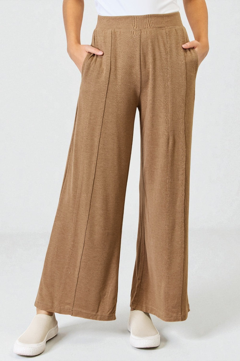 Pantalon large ultra doux en moka