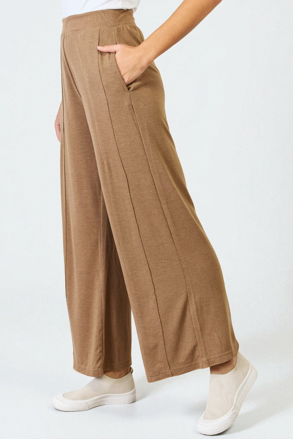 Pantalon large ultra doux en moka