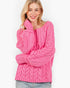 Pink Cable-Knit Pointelle Sweater