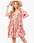 Vestido mini babydoll con estampado floral y bolsillos