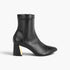 Metallic Accent Block Heel Ankle Boots