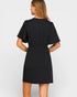 Black Flutter Sleeve Wrap Mini Dress
