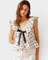 Ivory Bow Print Blouse