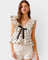 Ivory Bow Print Blouse