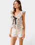 Ivory Bow Print Blouse