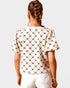 Ivory & Black Bow Textured Puff Sleeve Top