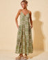 Olive & Ivory Damask Maxi Dress