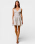 Cream & Blue Floral Sleeveless Mini Dress