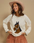Ivory Horse Intarsia Sweater