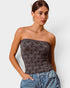 Charcoal Floral Seamless Tube Top