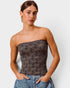 Charcoal Floral Seamless Tube Top