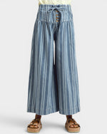 Denim Stripe Wide Leg Pants