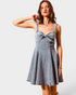 Light Wash Bow Front Denim Mini Dress