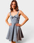 Light Wash Bow Front Denim Mini Dress