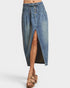 Medium Wash Denim Midi Skirt