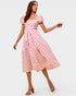 Pink Polka Dot Midi Dress