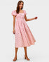 Pink Polka Dot Midi Dress