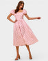 Pink Polka Dot Midi Dress